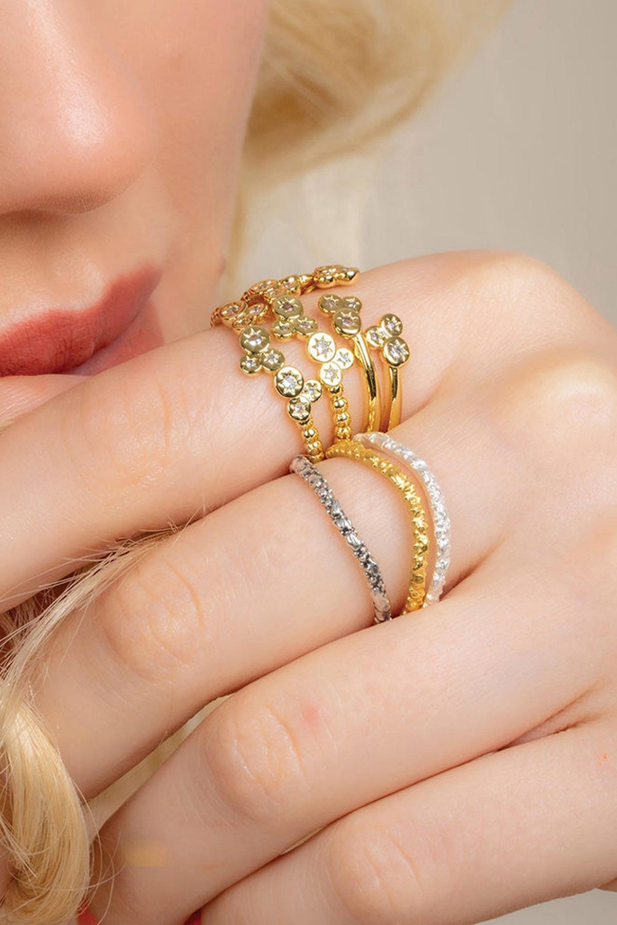 Constellation Astrid Crystal Embellished Band Ring - Single Pc 