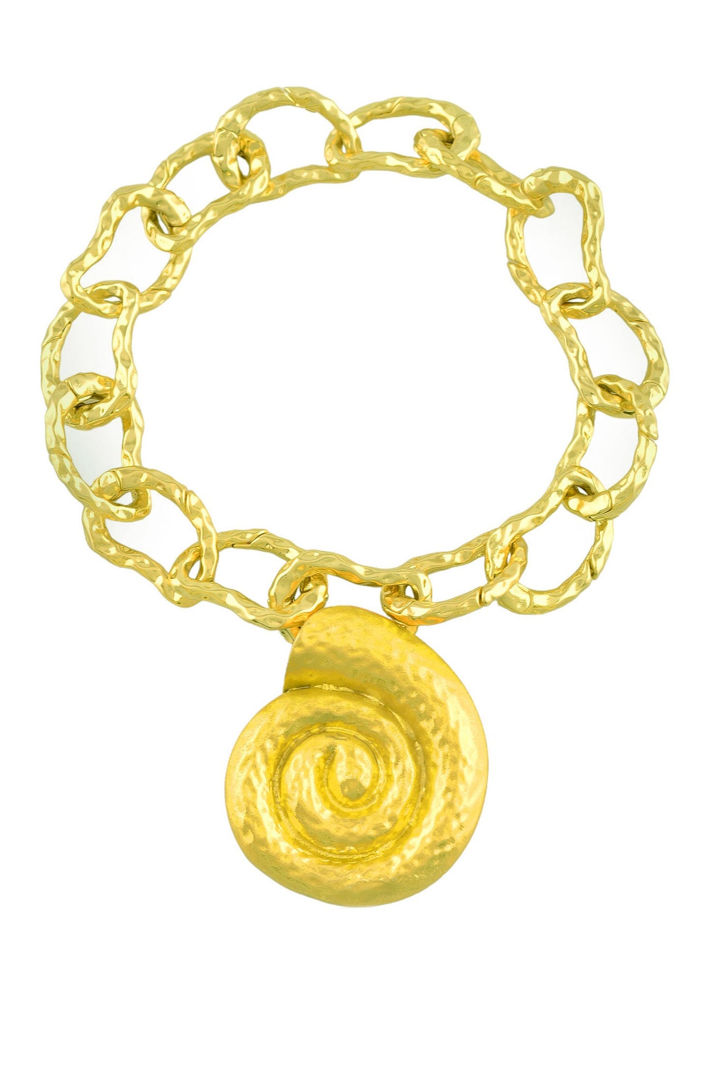 Textured Coral Shell Link Bracelet 