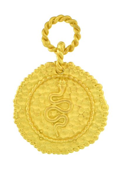 Embossed Snake Coin Charm 