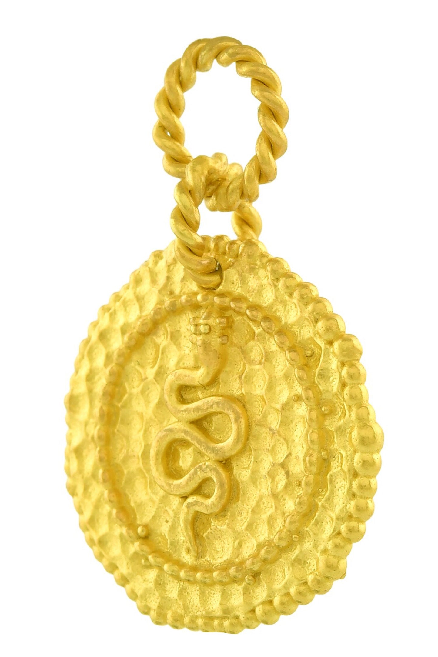 Embossed Snake Coin Charm 