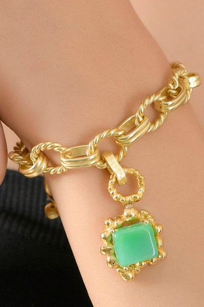 Chrysoprase Enchanter Gemstone Studded Charm 