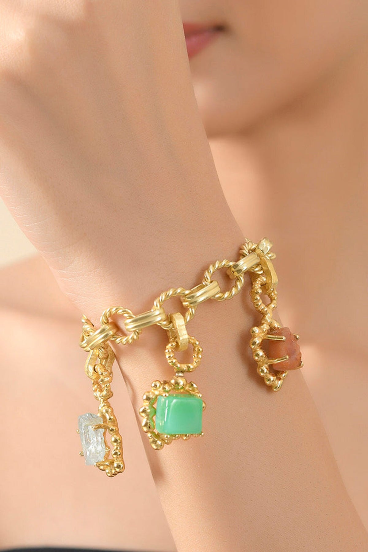 Chrysoprase Enchanter Gemstone Studded Charm 