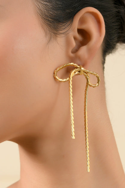 Braided Bow Shaped Earrings 