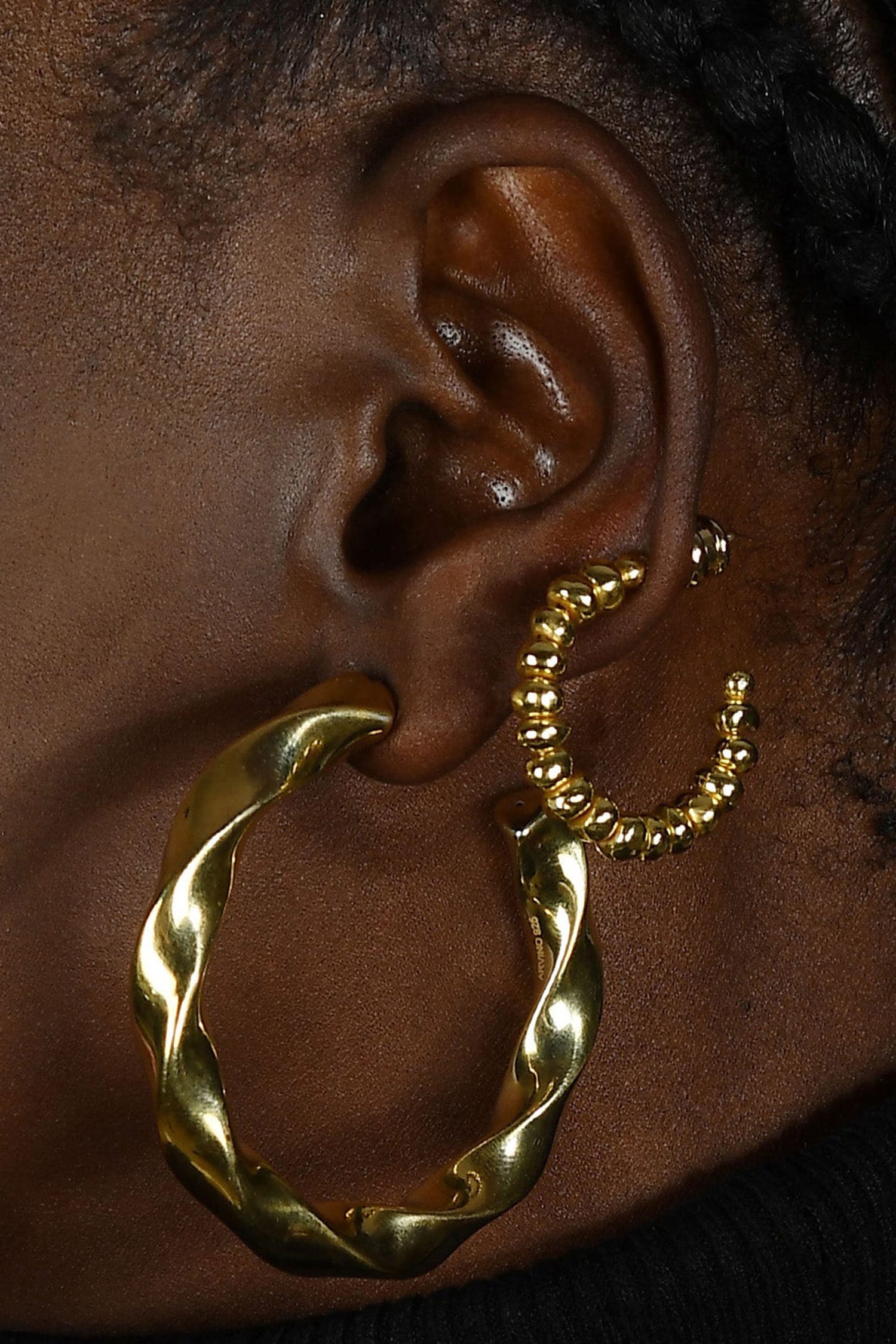 Molten Amorphous Bead Studded Earrings 