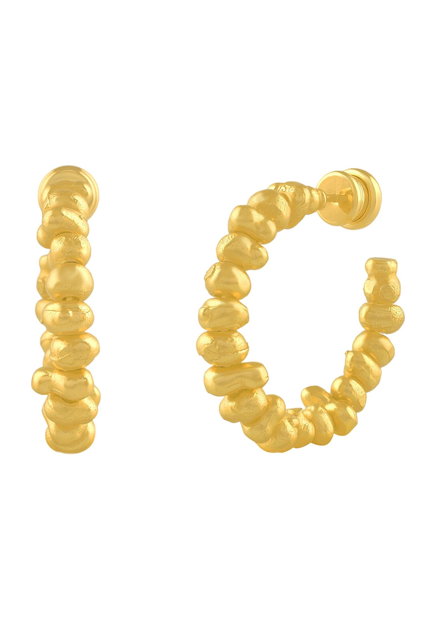 Molten Amorphous Bead Studded Earrings 