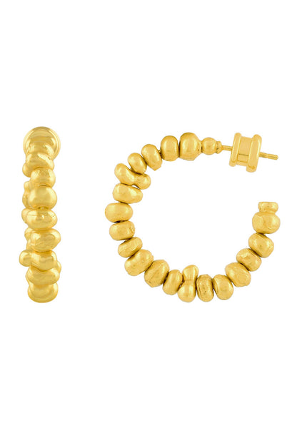 Molten Amorphous Bead Studded Earrings 