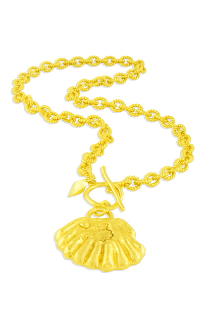 Oasis Shell Carved Pendant Necklace 