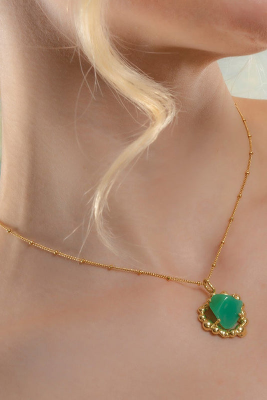 Chrysoprase Stone Studded Enchanter Necklace 