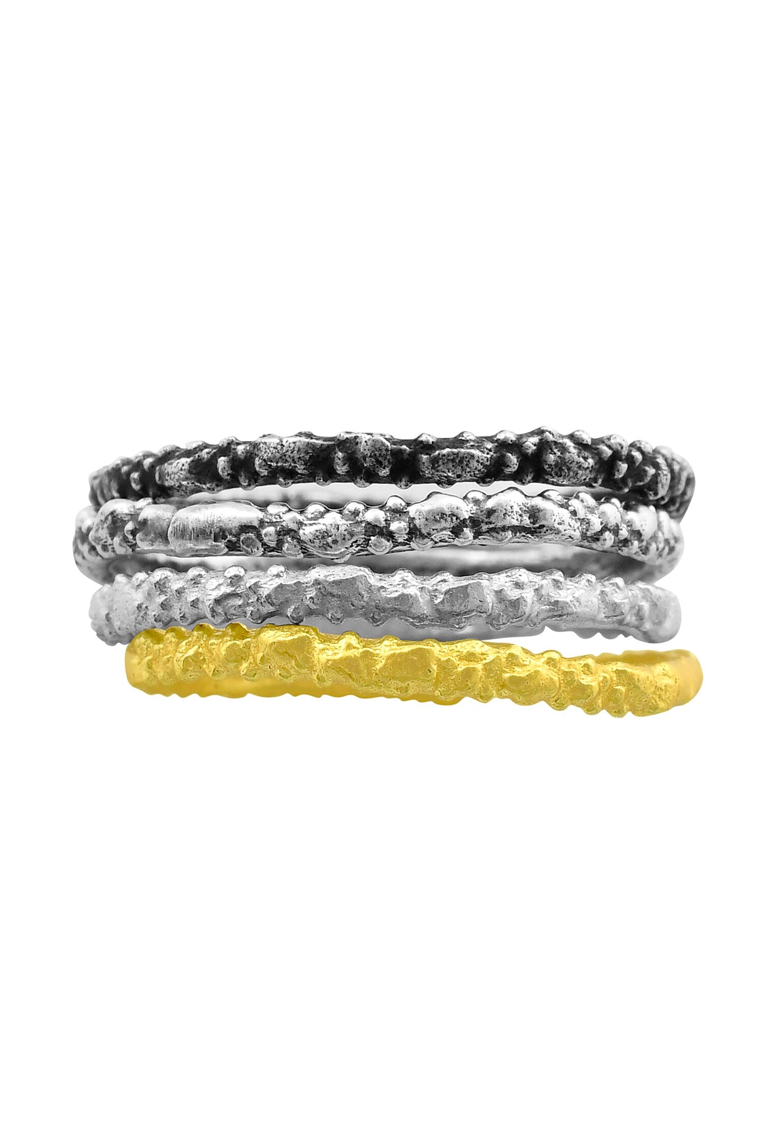 Granulated Multitone Stack Ring 