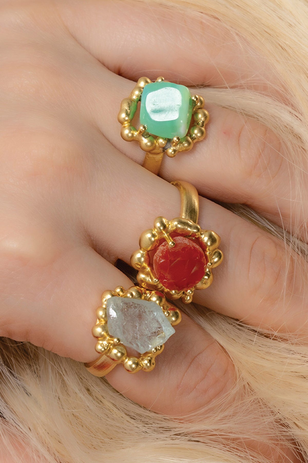 Aquamarine Sorcery Stone Studded Ring 