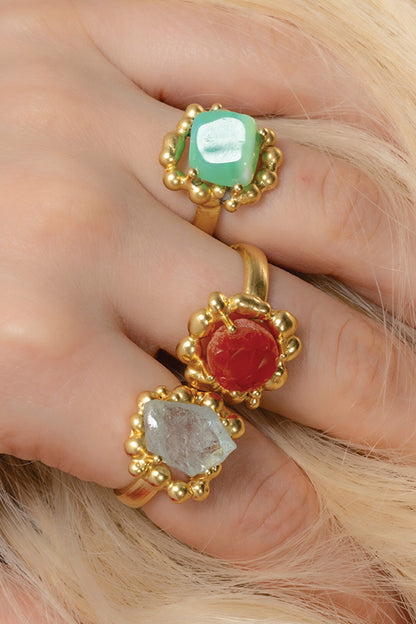 Aquamarine Sorcery Stone Studded Ring 