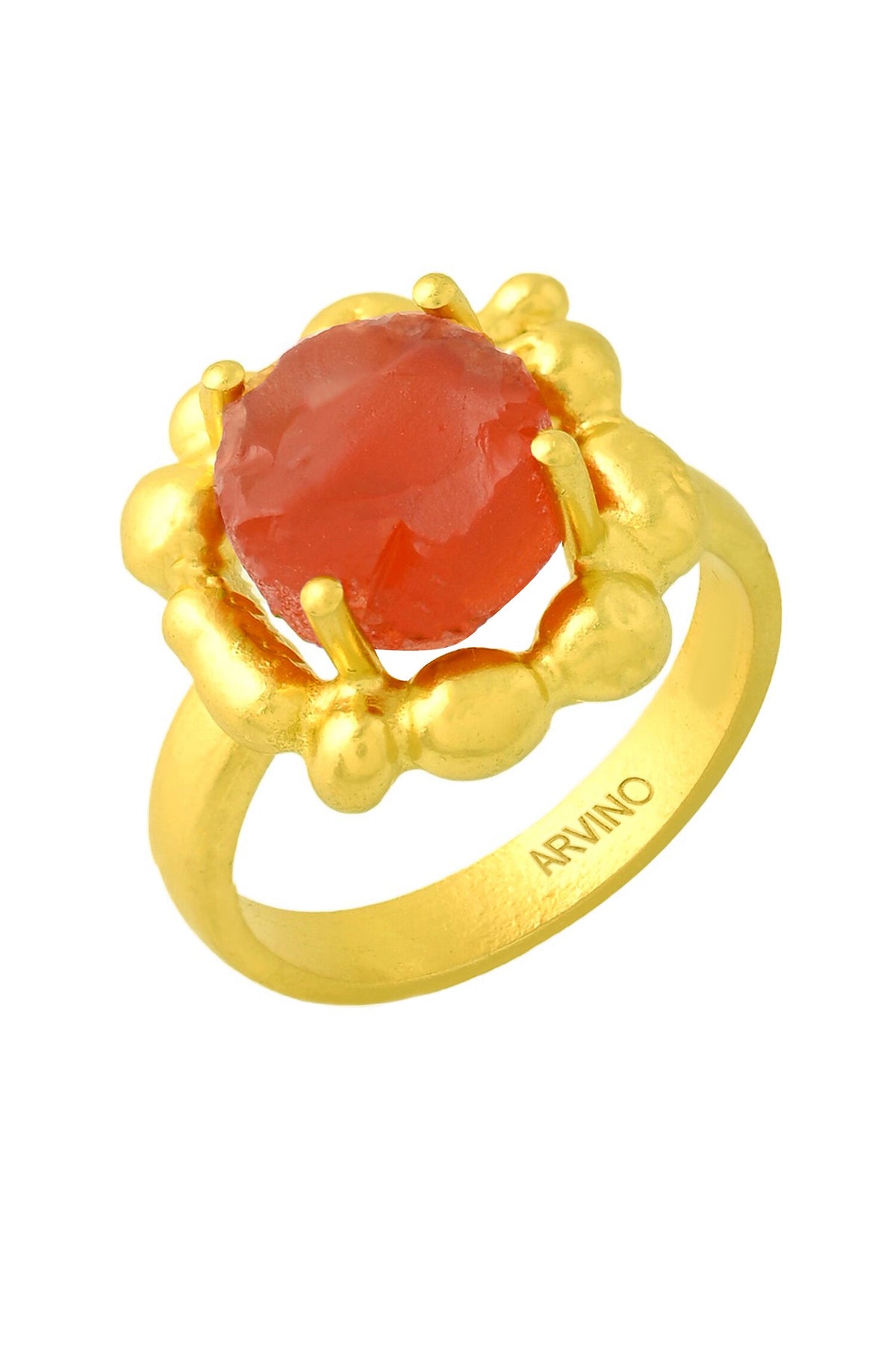 Carnelian Mineral Claw Ring 