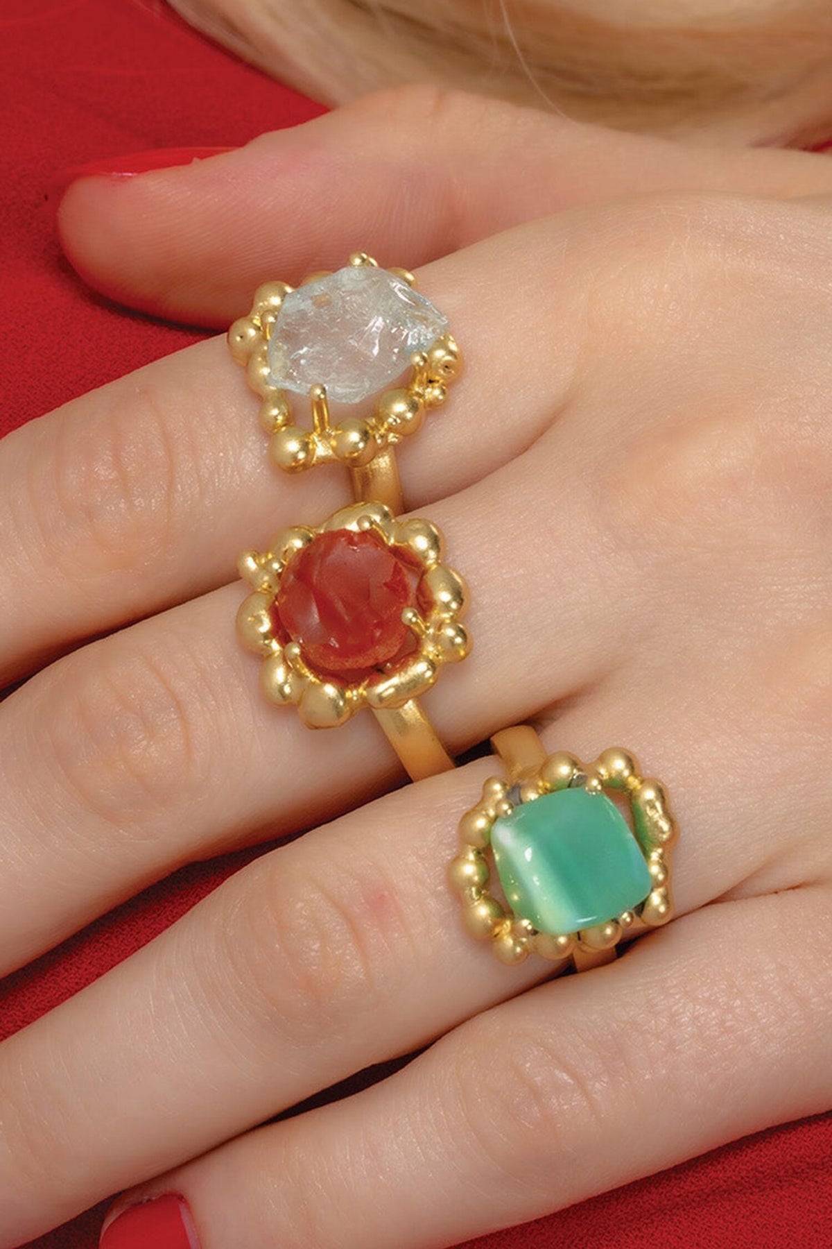 Carnelian Mineral Claw Ring 