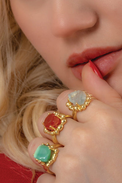 Carnelian Mineral Claw Ring 