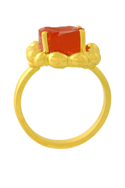 Carnelian Mineral Claw Ring 