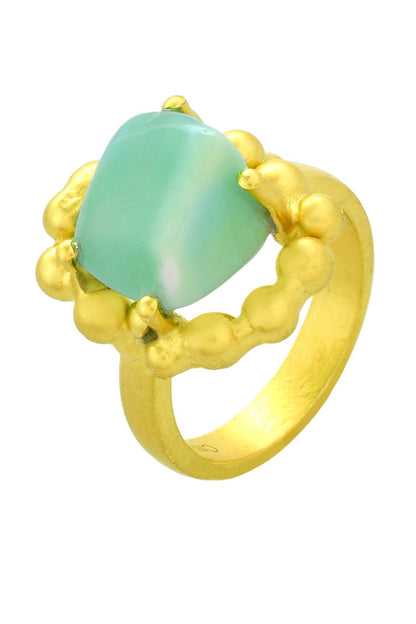 Chrysoprase Stone Studded Enchanter Ring 