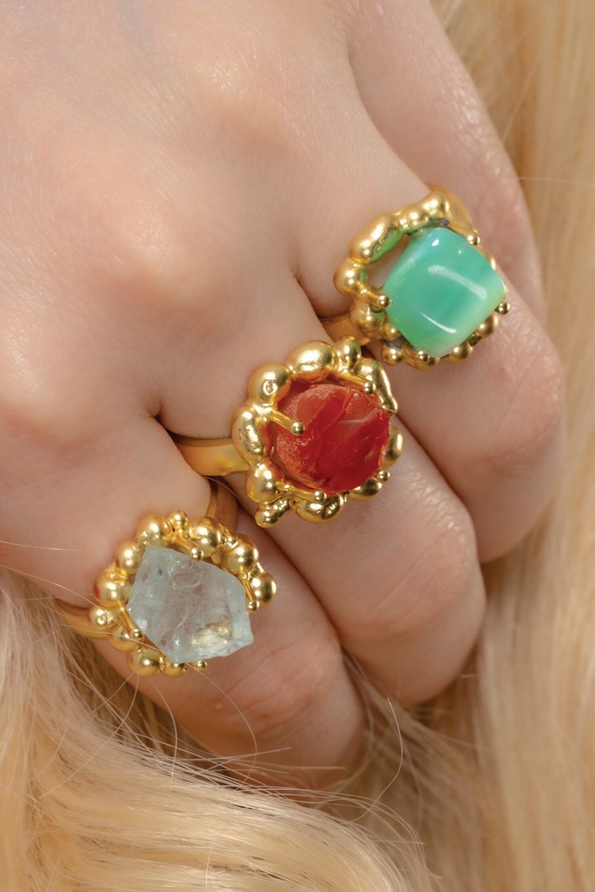 Chrysoprase Stone Studded Enchanter Ring 