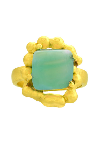 Chrysoprase Stone Studded Enchanter Ring 