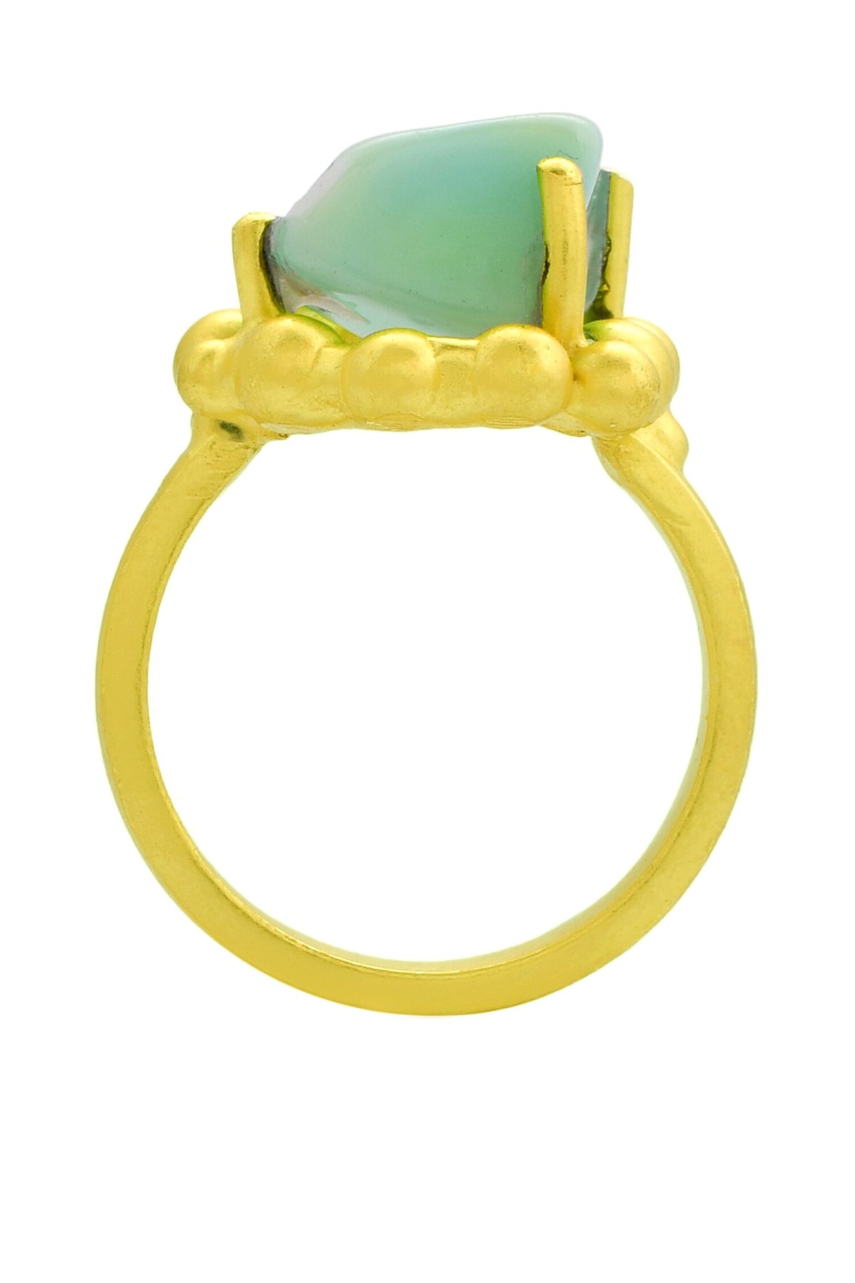 Chrysoprase Stone Studded Enchanter Ring 