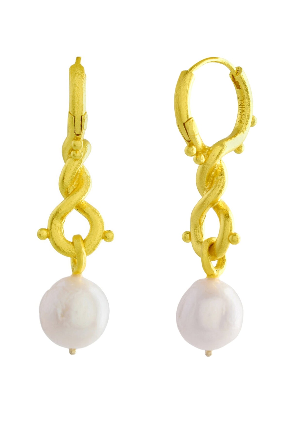 Dewy Pearl Twist Drop Earrings 