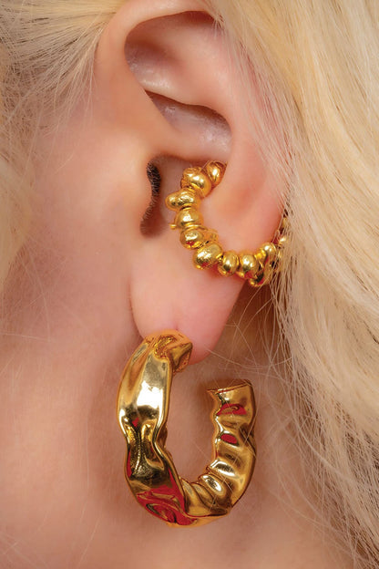 Hammered Small Hoops 
