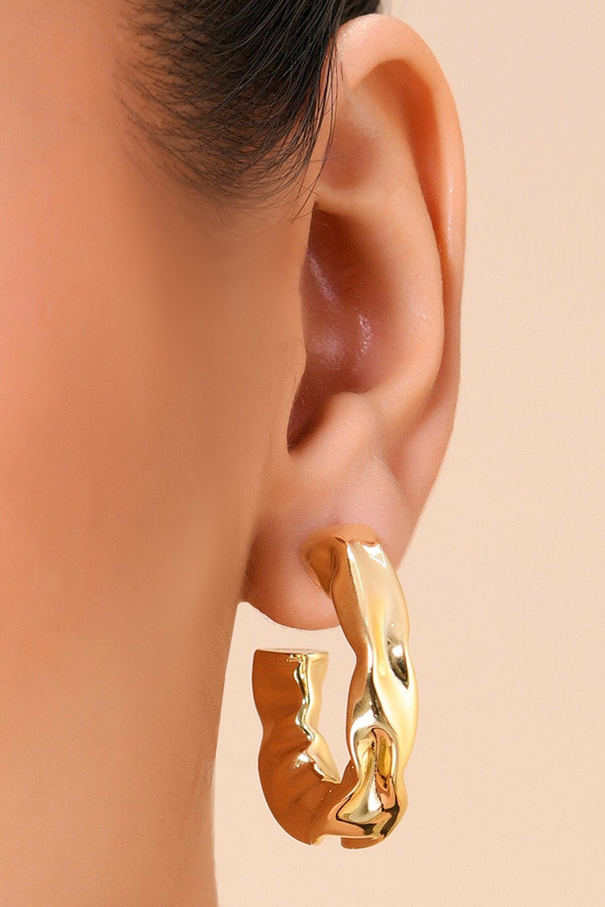 Hammered Small Hoops 