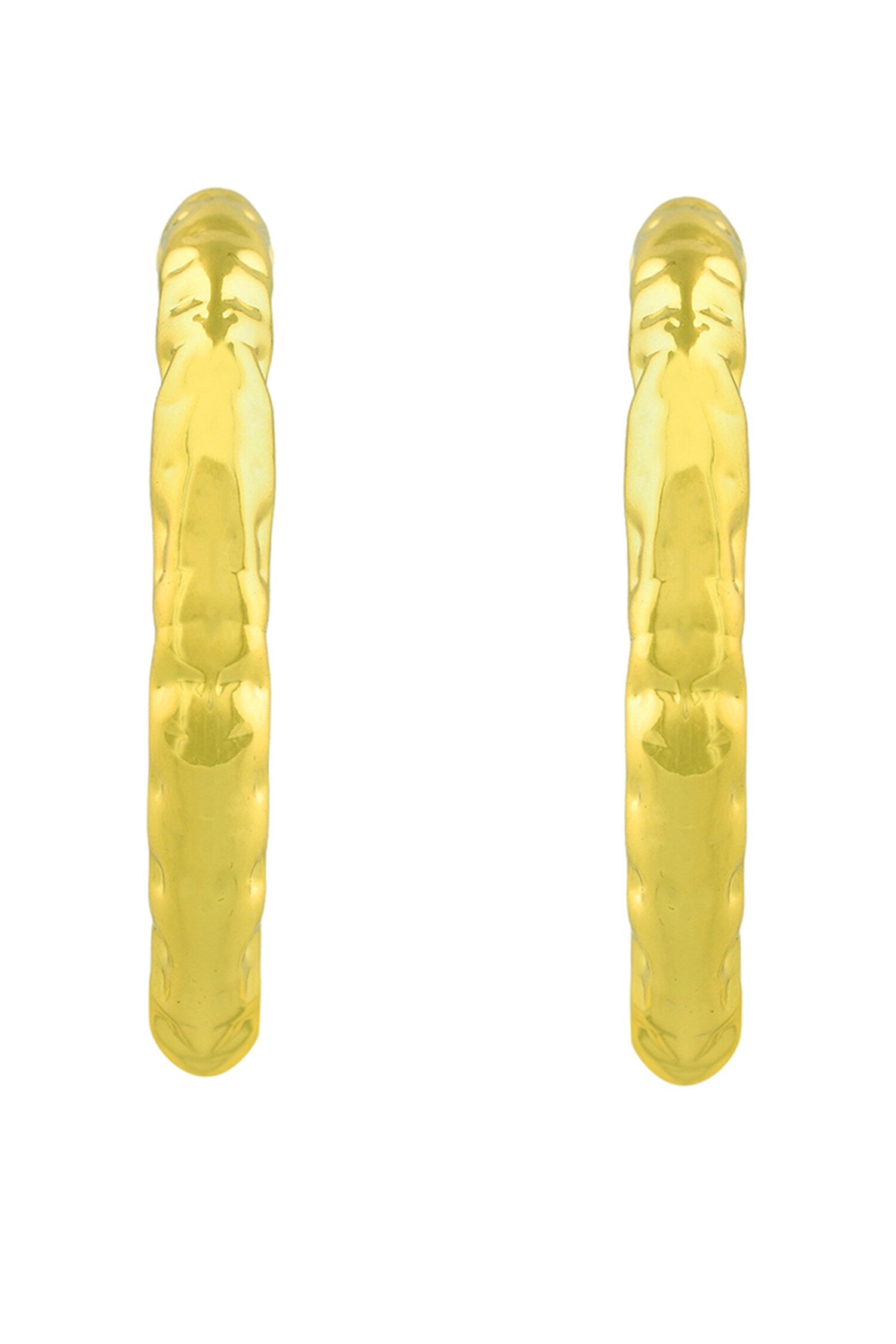 Etched Raw Bouldered Hoops Large 