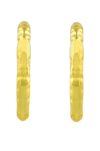 Etched Raw Bouldered Hoops Large 