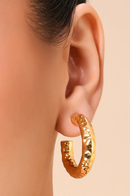 Etched Raw Bouldered Hoops Mini 