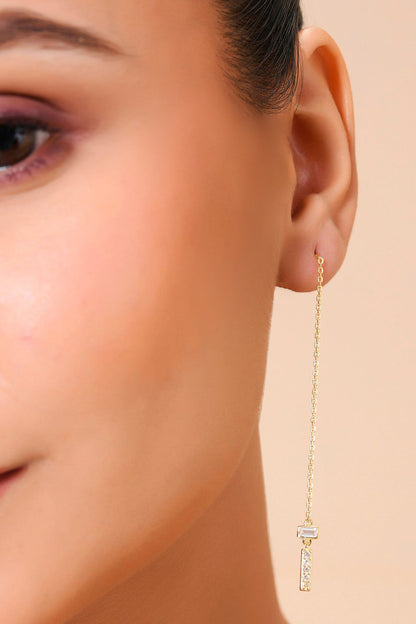 Petite Crystal Chain Threader Earrings 