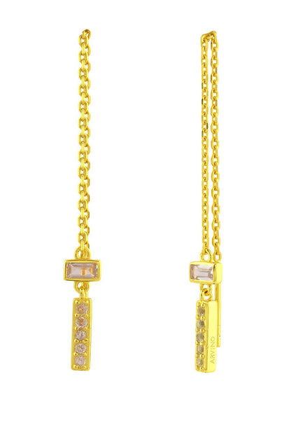 Petite Crystal Chain Threader Earrings 
