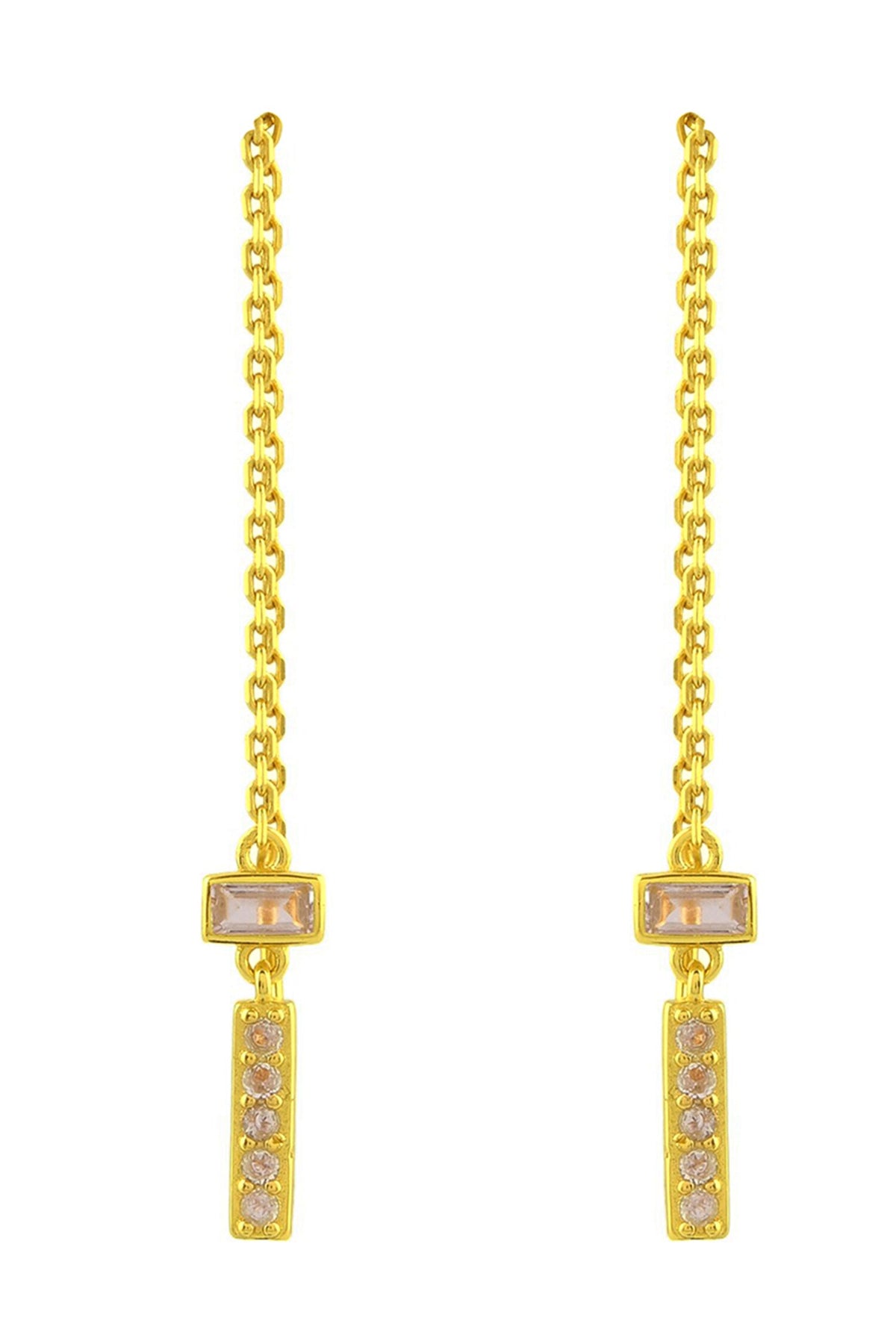 Petite Crystal Chain Threader Earrings 