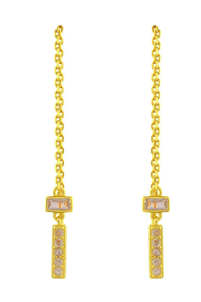 Petite Crystal Chain Threader Earrings 