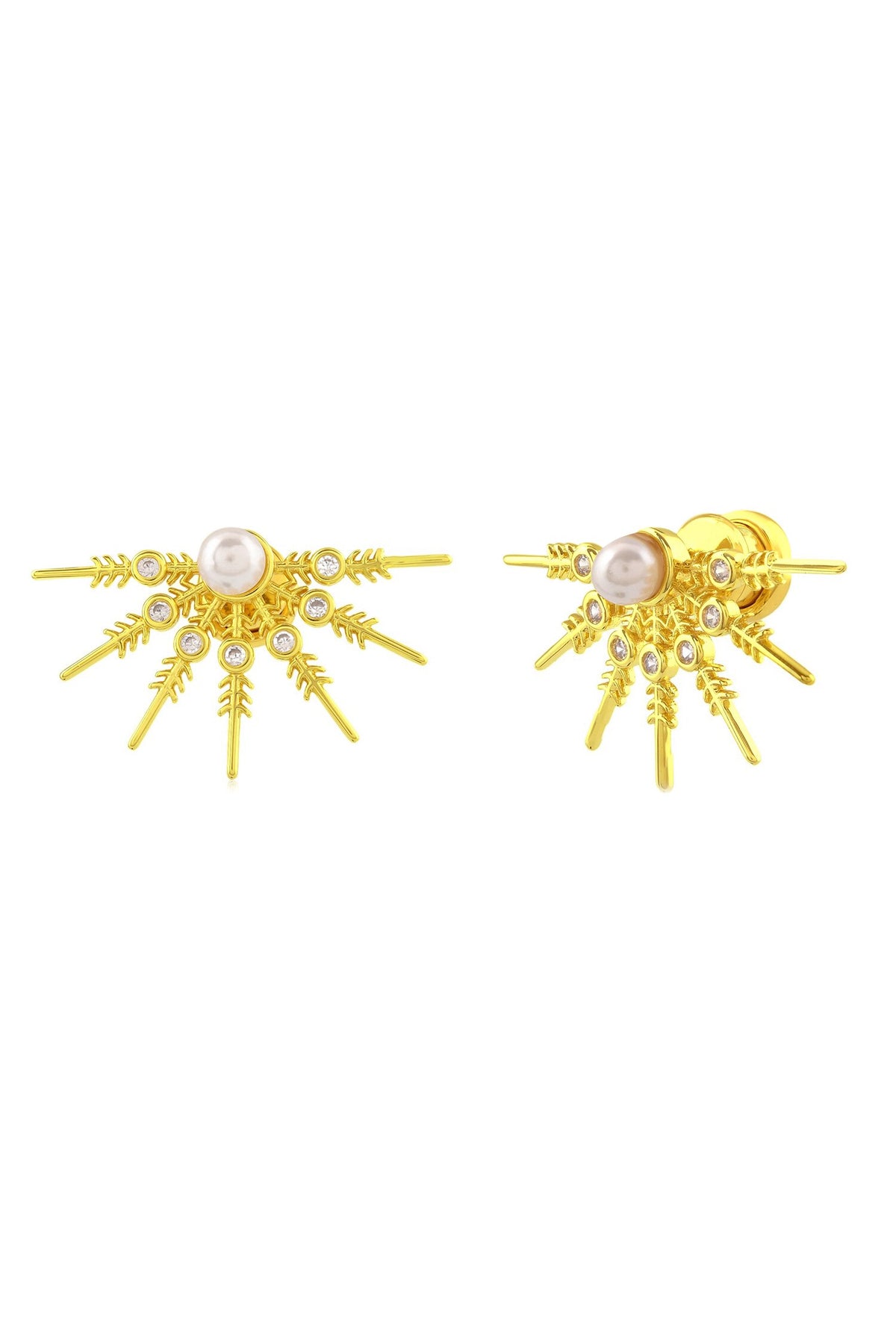 Luminescent Pearl Star Studs 