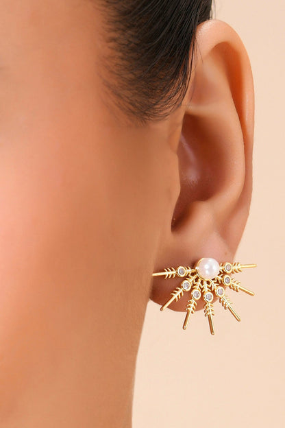 Luminescent Pearl Star Studs 