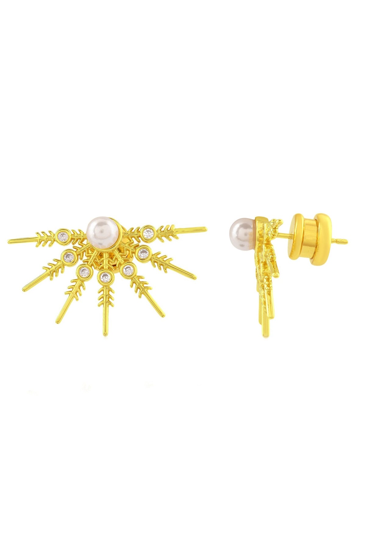 Luminescent Pearl Star Studs 