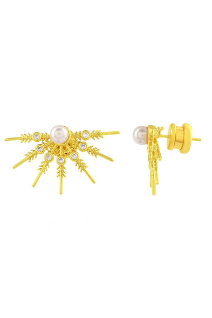 Luminescent Pearl Star Studs 