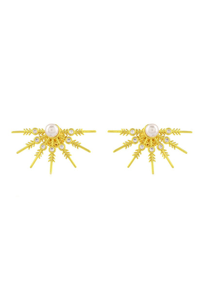 Luminescent Pearl Star Studs 