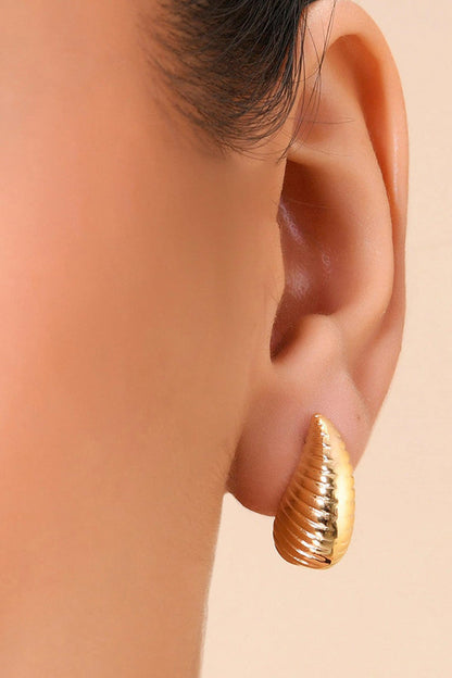 Linear Stream Teardrop Earrings 