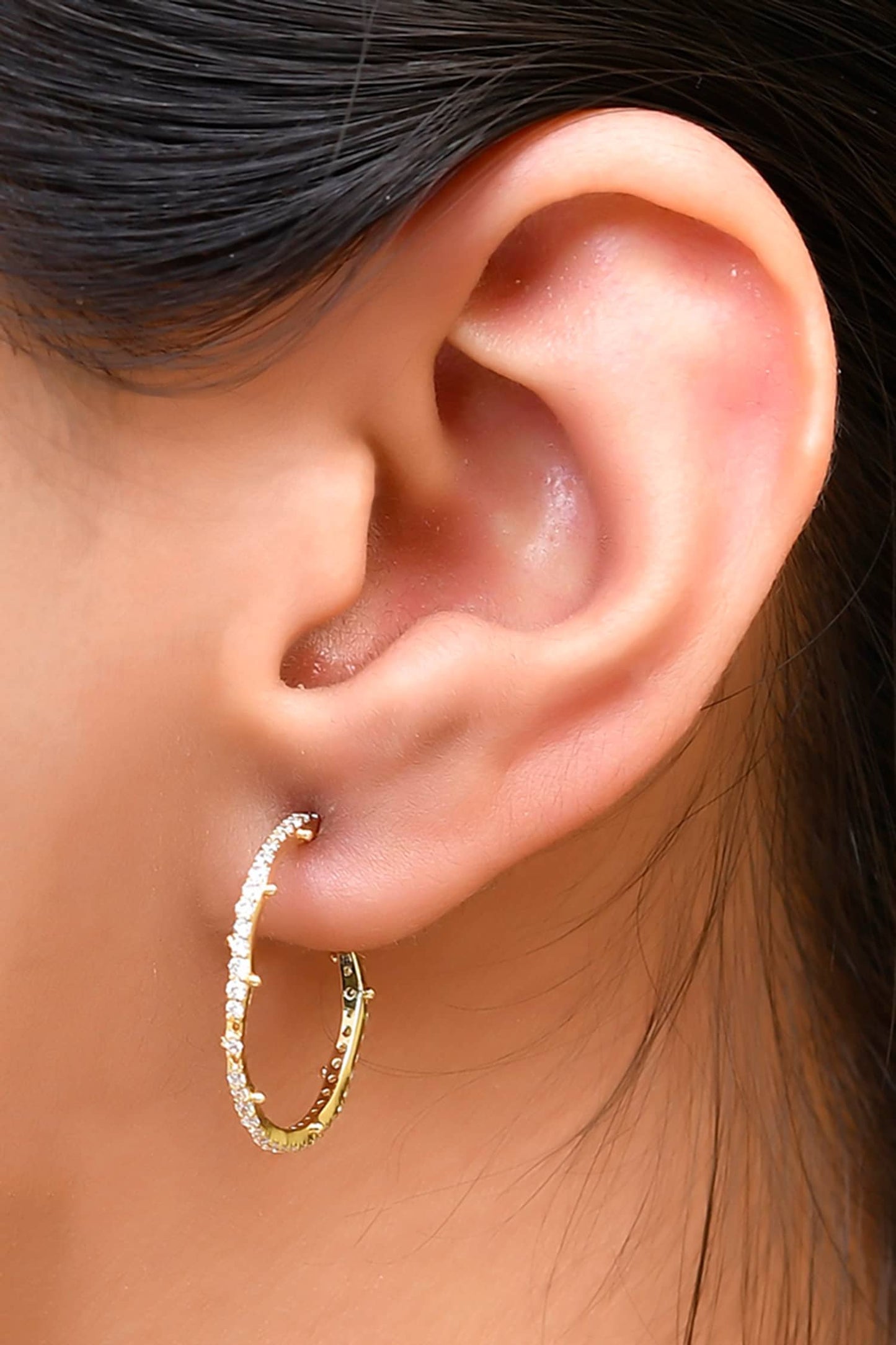 Studded Sculpt Hoops Medium 