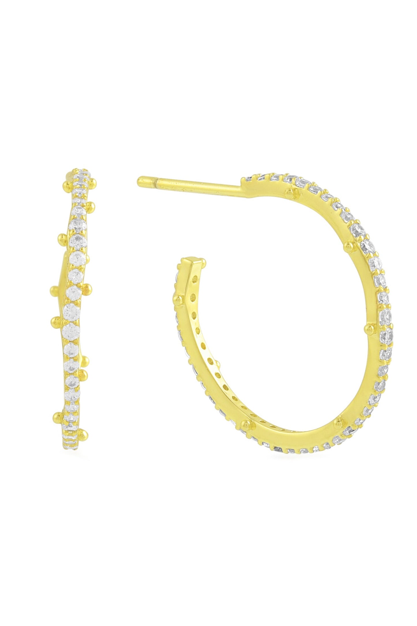 Studded Sculpt Hoops Medium 