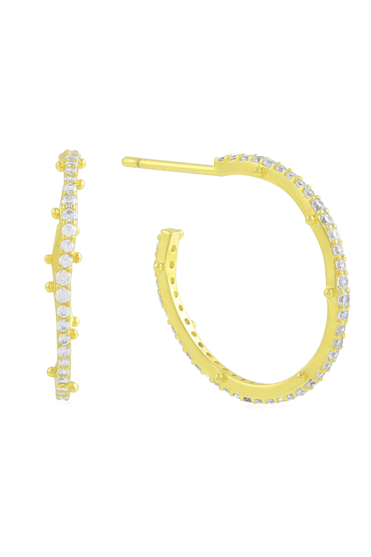 Studded Sculpt Hoops Medium 