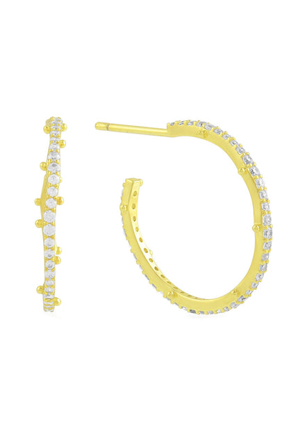 Studded Sculpt Hoops Medium 