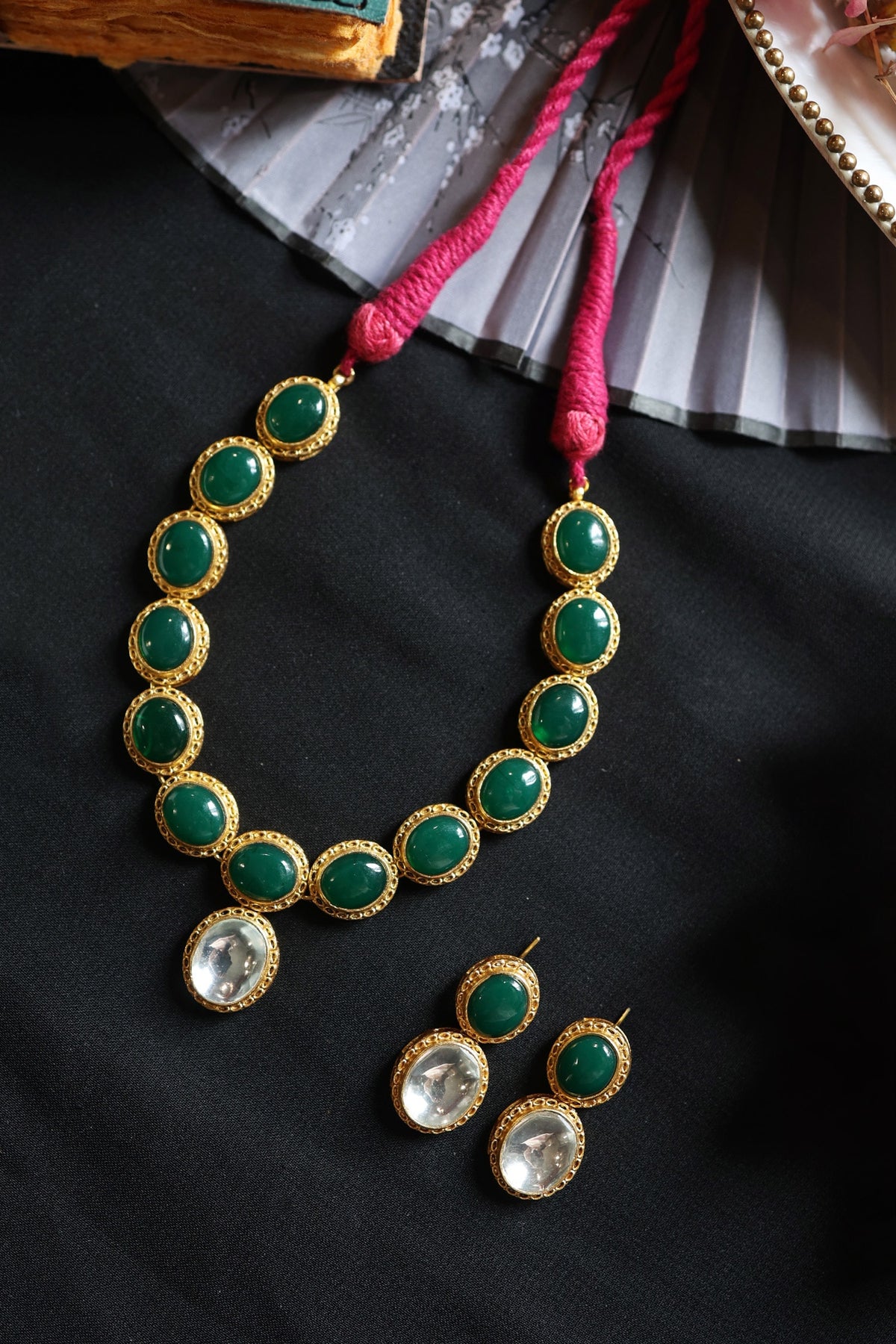 Kundan Stone Choker with Earrings 