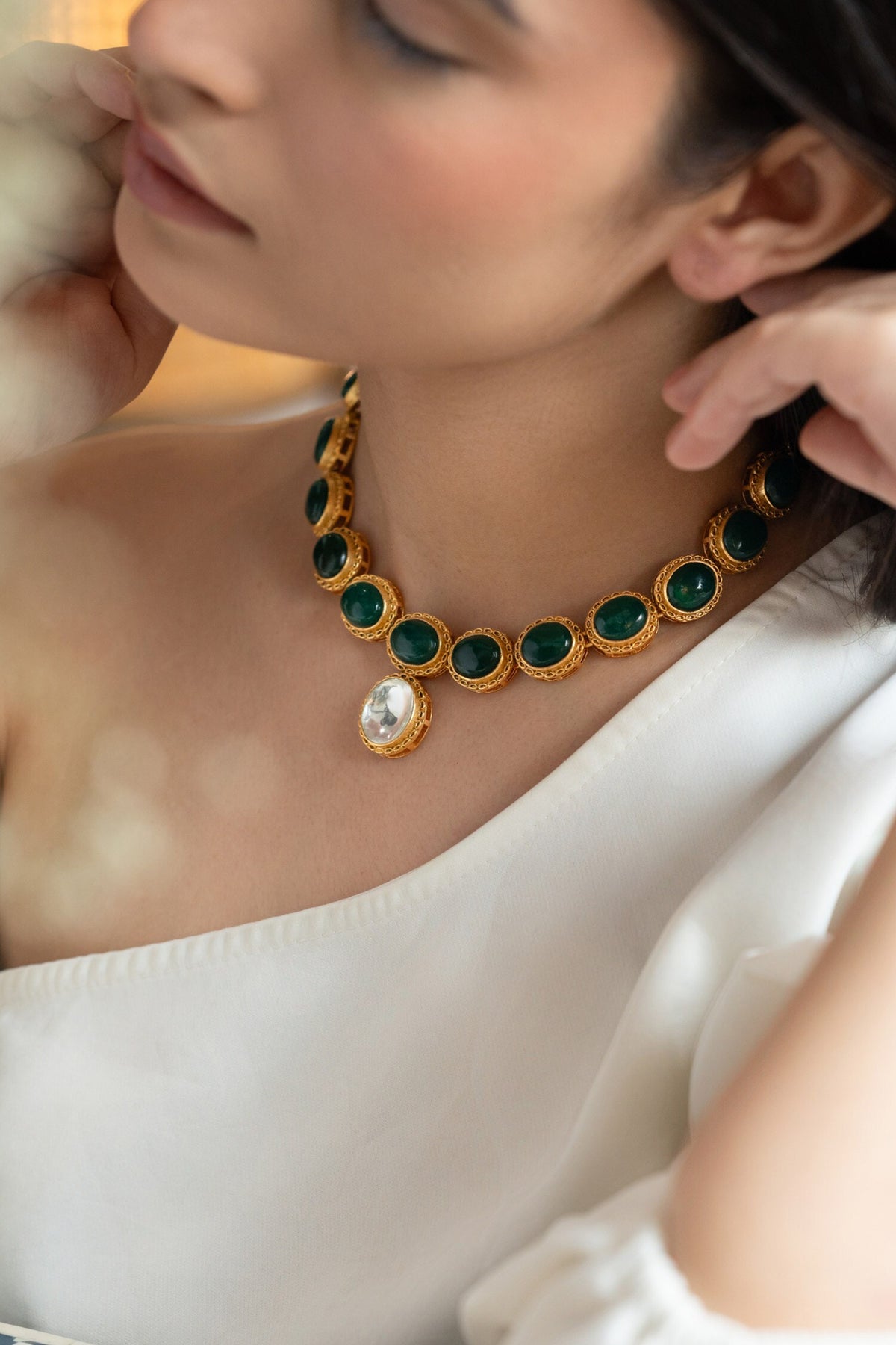 Kundan Stone Choker with Earrings 