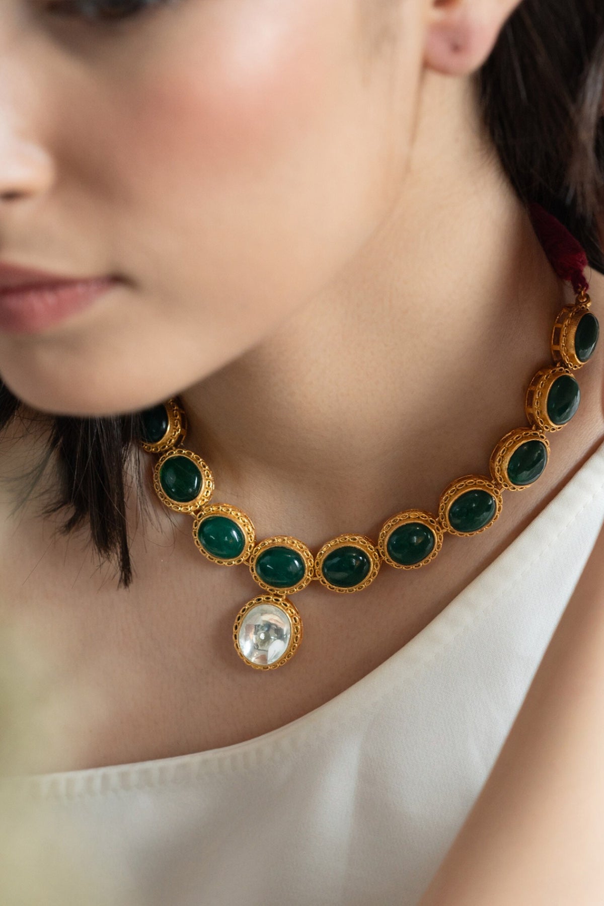 Kundan Stone Choker with Earrings 