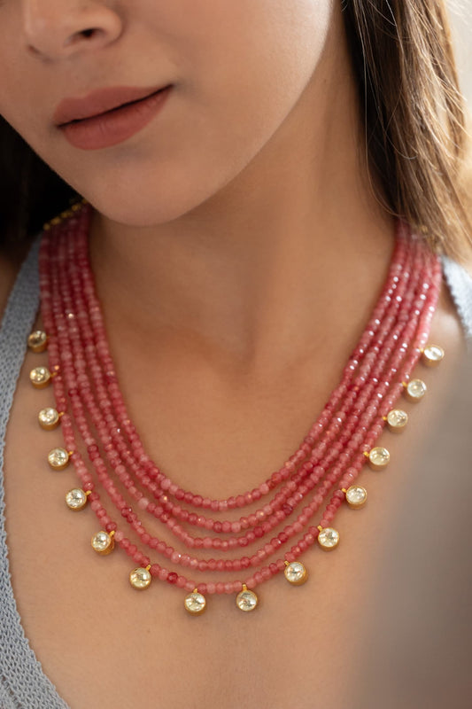 Onyx Bead Multi-Strand Necklace 