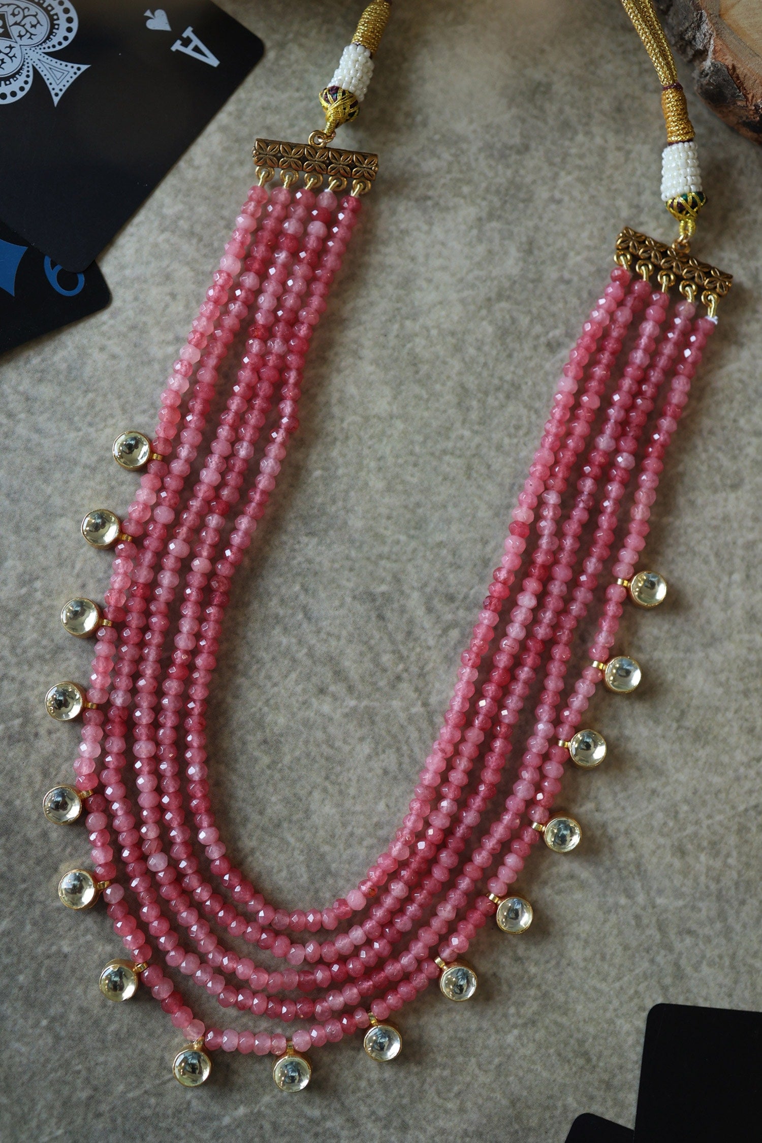 Onyx Bead Multi-Strand Necklace 