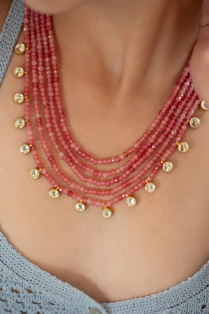 Onyx Bead Multi-Strand Necklace 