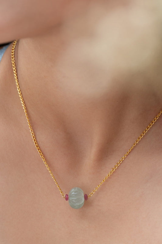Fluorite Chain Pendant Necklace 